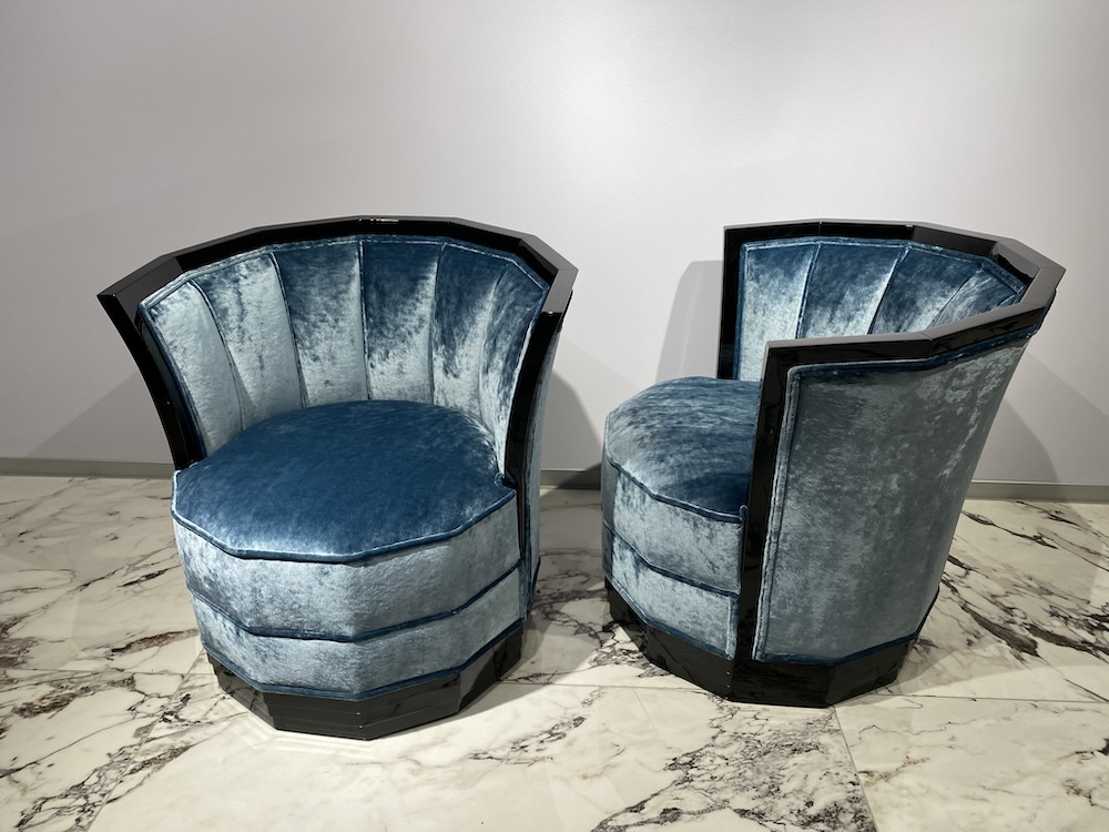 1 pair Chairs Paris ca. 1930 restored