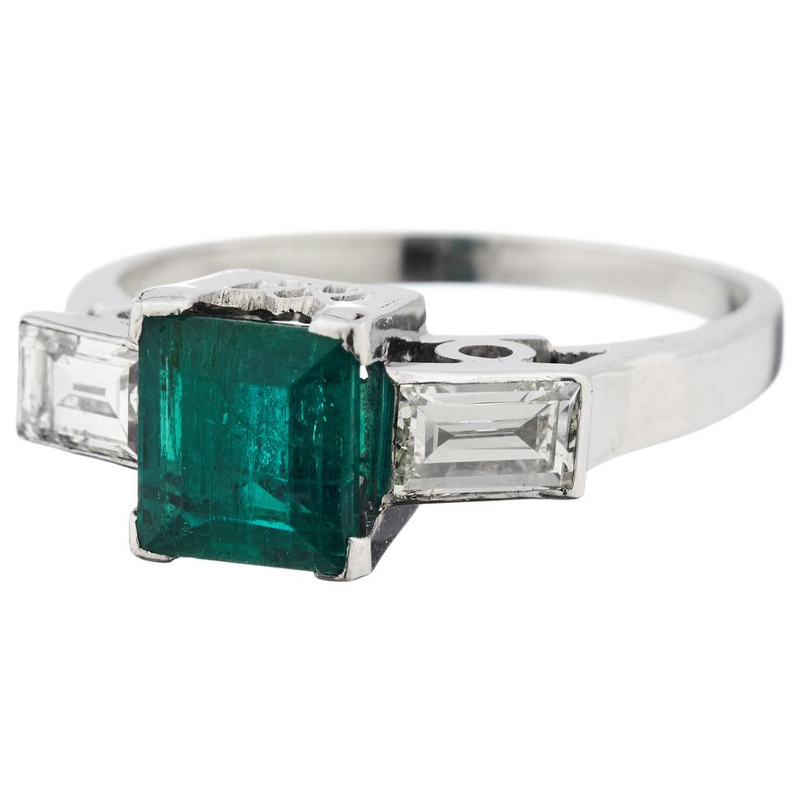 Smaragd Diamant  Ring